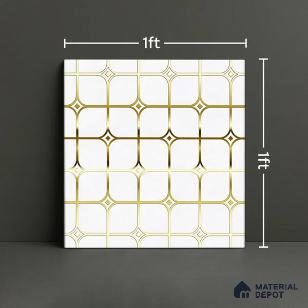 Highlighter Tiles  Tile TL 07253 Plana 8018 GLM (Gold) 1 ft x 1 ft Ceramic Matte Finish - 9 mm  | 2 mm Spacer is Mandatory (Sample)